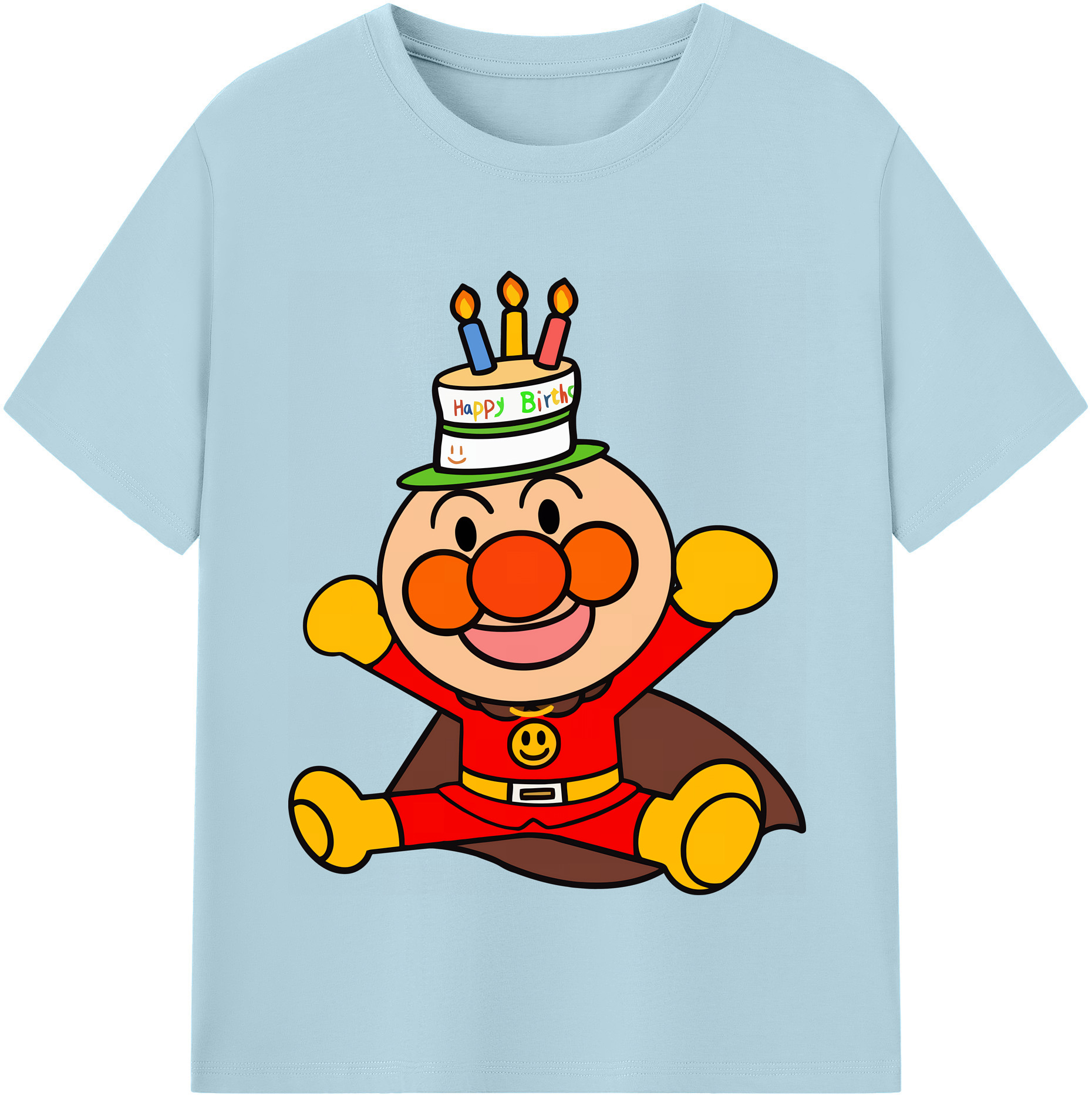 （画像用） アンパンマン Anpanman 綿100％半袖Tシャツ（フロントプリント）